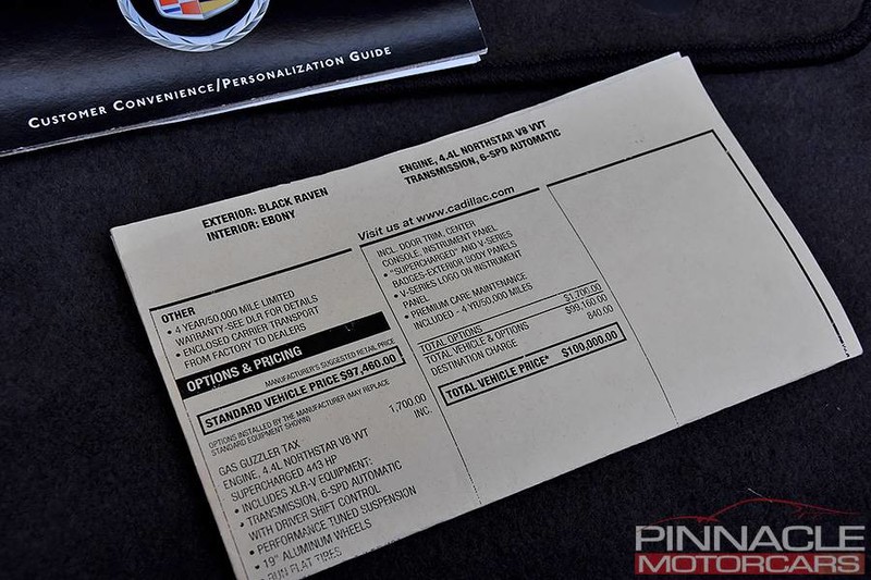 2007 Cadillac XLR-V Serial Number 1477 Window Sticker