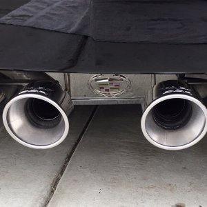 Borla_Exhaust_with_Cadillac_Crest_After_Install_