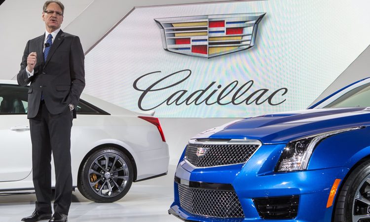 Cadillac President, Johan de Nysschen introducing the 2016 Cadillac ATS-V.
